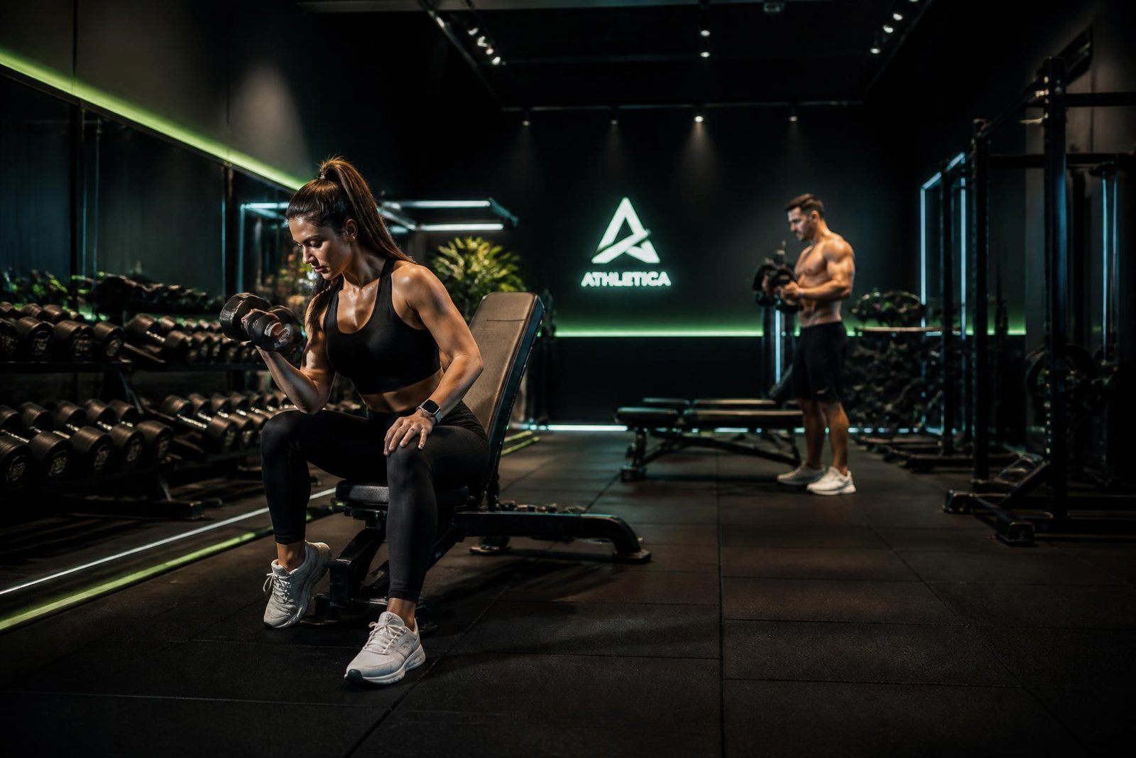 Members training with dumbbells inside Lifetime Fitness Zone in Belagavi